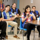 Colton Dunn (left), Ben Feldman, America Ferrera, Nichole Bloom